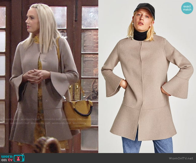 Zara Ruffled Wool Coat worn by Abby Newman (Melissa Ordway) on The Young and the Restless