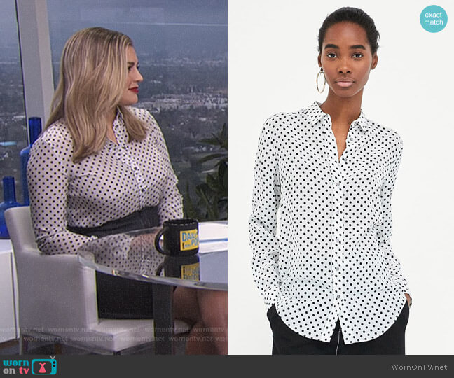 Zara Silk Polka Dot Blouse worn by Carissa Loethen Culiner on E! News