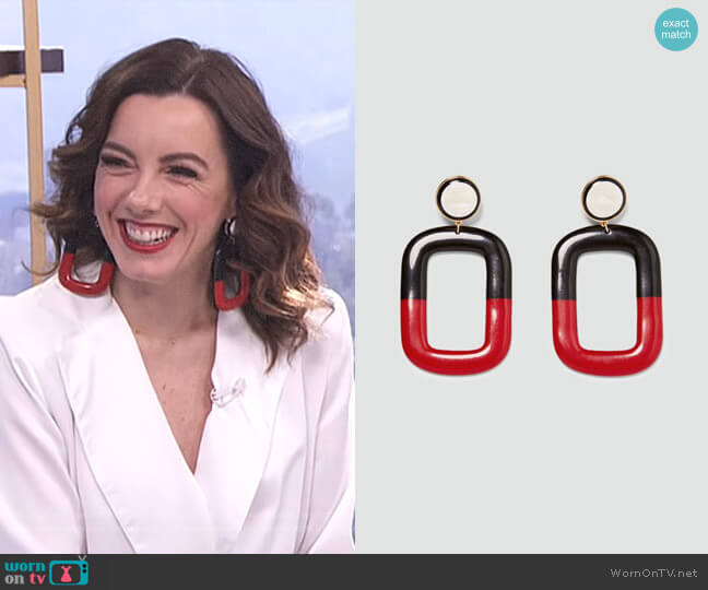 Zara Square Dangle Earrings worn by Melanie Bromley on E! News