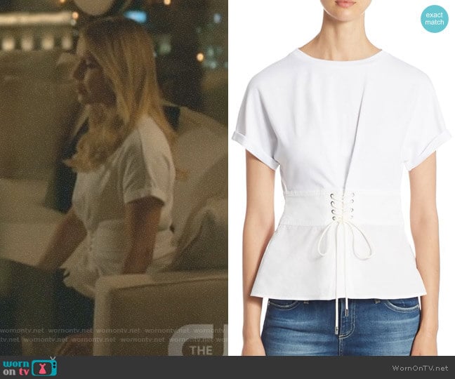 3.1 Phillip Lim Corset Cotton Jersey Top worn by Rebekah (Claire Holt) on The Originals