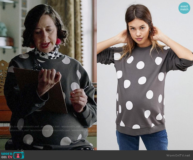 ASOS Maternity Paneled Spot Sweat worn by Carol Pilbasian (Kristen Schaal) on Last Man On Earth