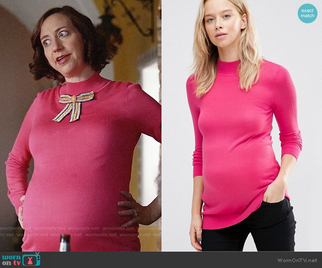 Maternity Sweater With High Neck from ASOS worn by Carol Pilbasian (Kristen Schaal) on Last Man On Earth