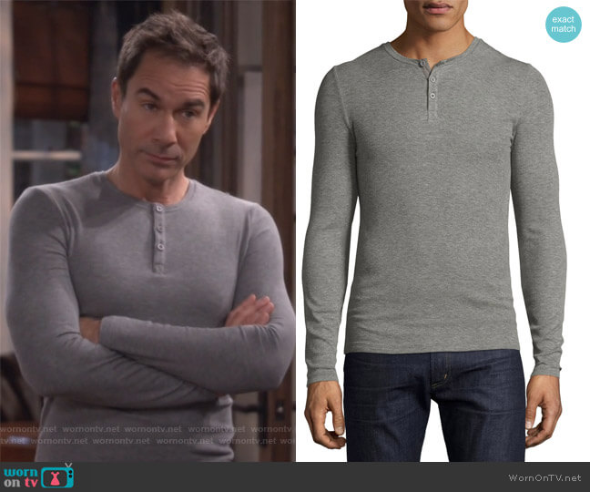 Anthony Thomas Melillo Long Sleeve Rib Henley worn by Will Truman (Eric McCormack) on Will and Grace