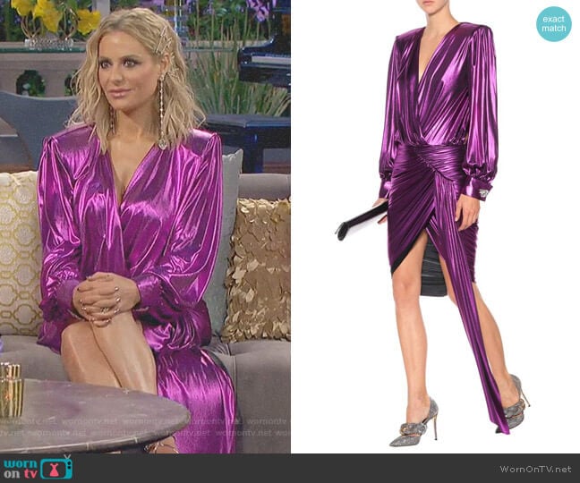 Alexandre Vauthier Asymmetrical Lame Dress worn by Dorit Kemsley on The Real Housewives of Beverly Hills