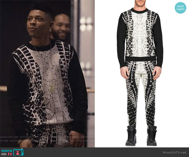 Balmain Devore Crocodile-Motif Sweater worn by Hakeem Lyon (Bryshere Y. Gray) on Empire
