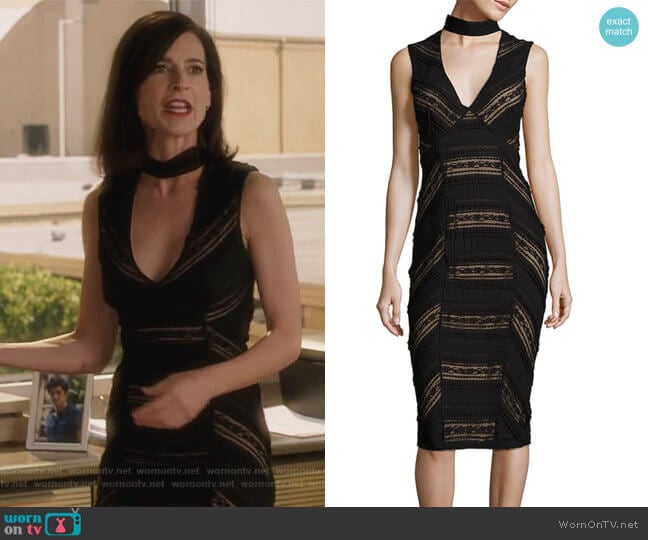 Cinq a Sept Kora Lace Choker Dress worn by Nina Devon (Perrey Reeves) on Famous in Love