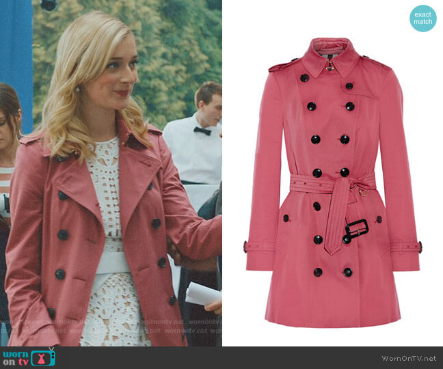Burberry The Sandringham Mid Cotton-Gabardine Trench Coat worn by Serena (Caitlin FitzGerald) on UnReal
