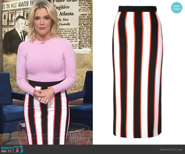 Carolina Herrera Striped Pencil Skirt worn by Megyn Kelly on Today