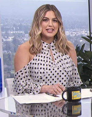 Carissa’s polka-dot cold-shoulder top on E! News Daily Pop