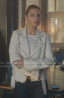 Chloe’s white moto jacket on Lucifer