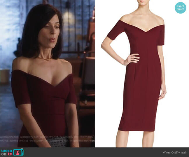Cinq a Sept Birch Off-The-Shoulder Dress worn by Nina Devon (Perrey Reeves) on Famous in Love