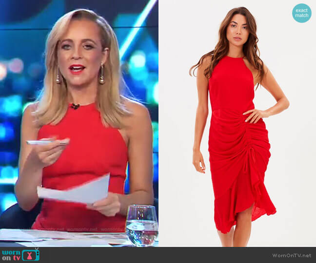Cooper St Ti Amo Drape Dress worn by Carrie Bickmore on The Project