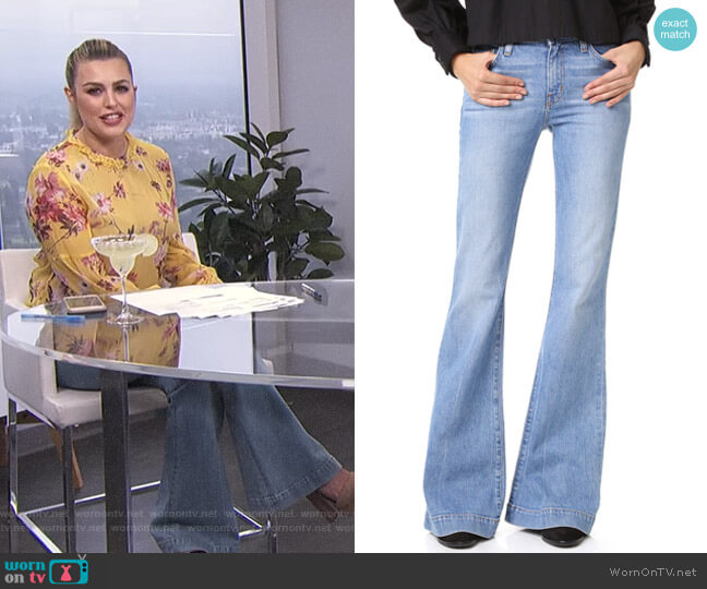 Derek Lam 10 Crosby Noha Mid Rise Sexy Flare Jeans worn by Carissa Loethen Culiner on E! News