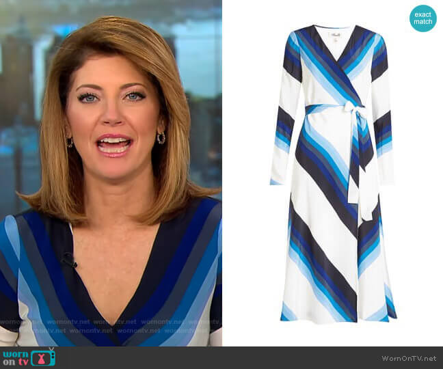 Diane von Furstenberg Silk Printed Dress worn by Norah O'Donnell on CBS Mornings