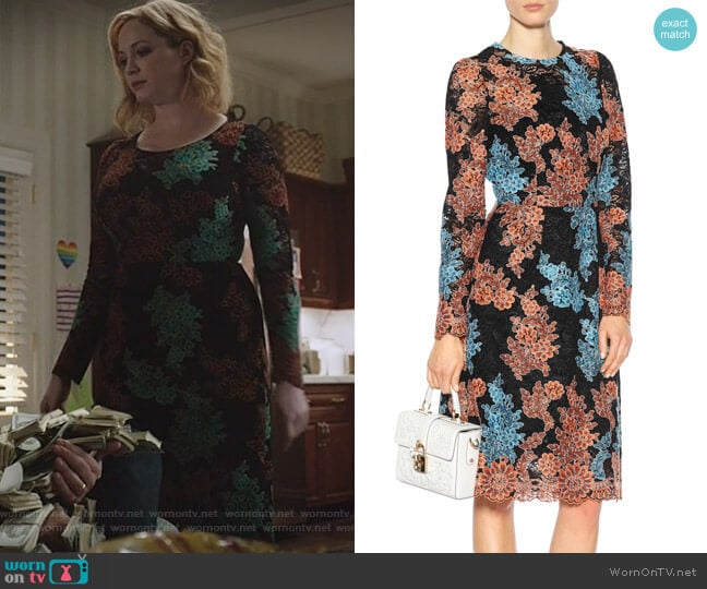Dolce & Gabbana Embroidered lace dress worn by Beth Boland (Christina Hendricks) on Good Girls