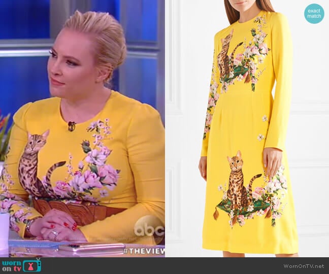 Dolce & Gabbana Printed Cady Dress worn by Meghan McCain on The View