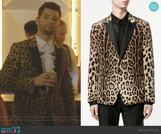 Dolce & Gabbana Leoprad Print Blazer worn by Sam Flores (Rafael de la Fuente) on Dynasty