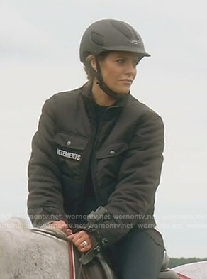 Dorit’s black Vetements jacket on The Real Housewives of Beverly Hills