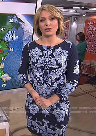 Dylan’s blue floral long sleeve dress on Today