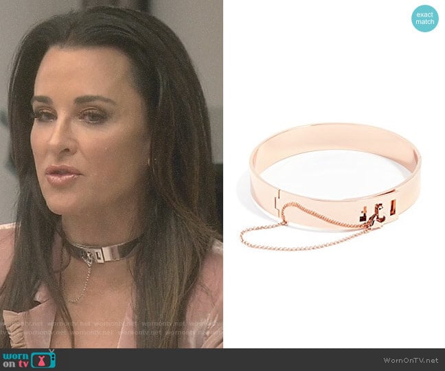 Eddie Borgo Safety Chain Choker Necklace worn by Kyle Richards on The Real Housewives of Beverly Hills