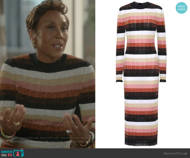 Fendi Metallic knitted wool-blend dress worn by Robin Roberts (Robin Roberts) on Empire