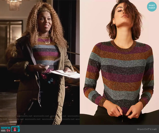 Forever 21 Metallic Stripe Top worn by Porsha Taylor (Ta'Rhonda Jones) on Empire