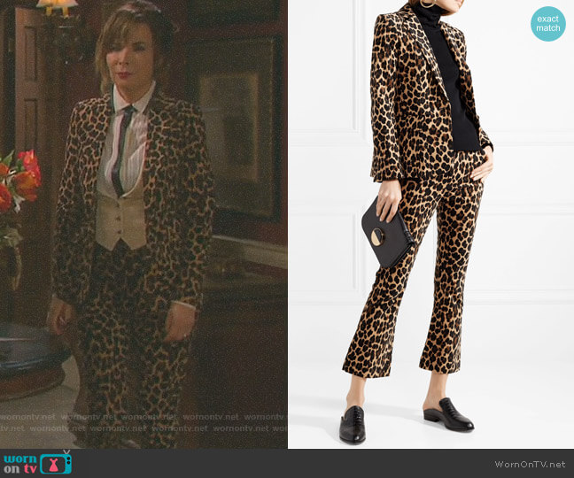 Frame Cropped Leopard-Print Pants worn by Kate Roberts (Lauren Koslow) on Days of our Lives