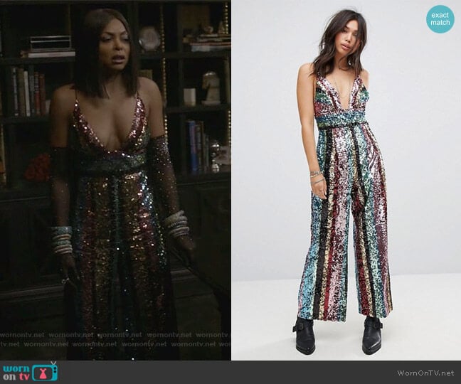 Free People Margarita Sequin Jumpsuit worn by Cookie Lyon (Taraji P. Henson) on Empire