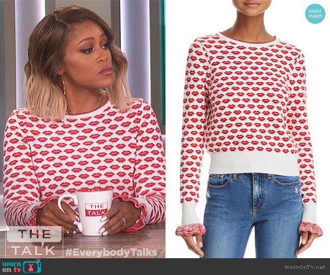French Connection Kiss Print Sweater worn by Eve on The Talk