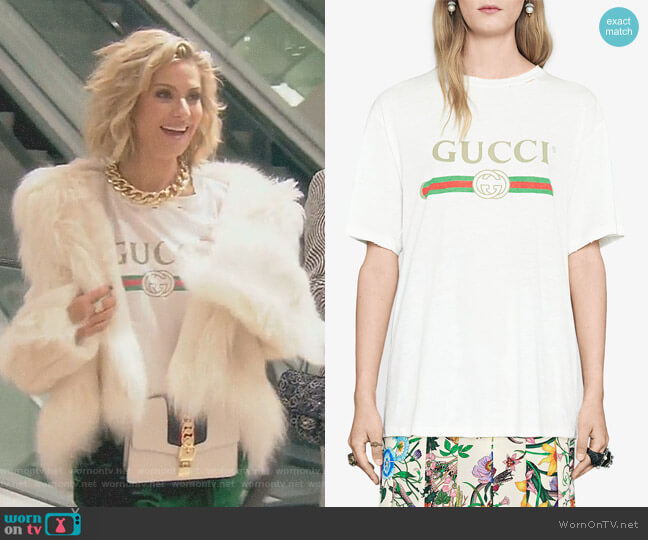 Gucci Gucci Logo Cotton T-Shirt worn by Dorit Kemsley on The Real Housewives of Beverly Hills