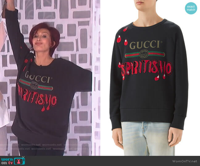 Gucci Spriritismo Cotton Sweatshirt worn by Sharon Osbourne on The Talk
