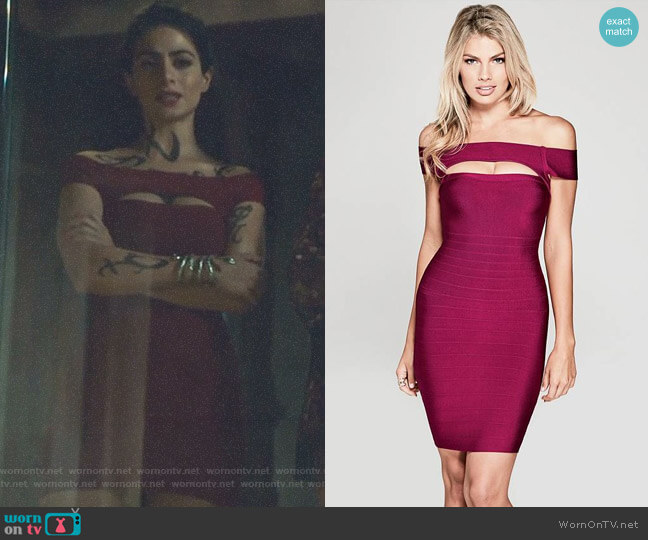 Guess Mystique Bandage Dress worn by Isabelle Lightwood (Emeraude Toubia ) on Shadowhunters