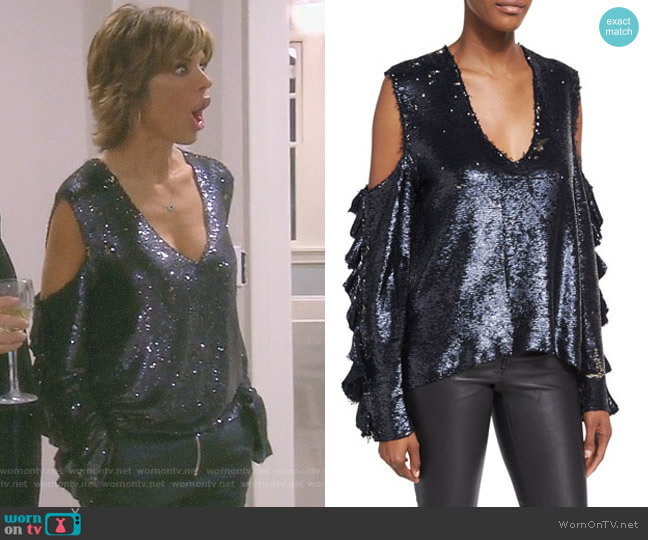 IRO Waleast Sequin Top worn by Lisa Rinna on The Real Housewives of Beverly Hills