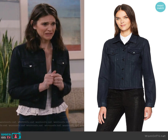 J Brand Slim Jacket with Raw Hem worn by Leslie Curry (Lindsey Kraft) on Living Biblically