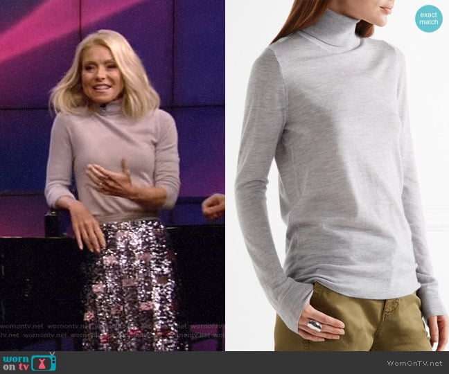 J.Crew Cashmere Turtleneck Sweater worn by Kelly Ripa on Live with Kelly and Mark