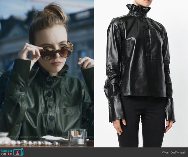 JW Anderson Gathered Collar Top worn by Villanelle (Jodie Comer) on Killing Eve