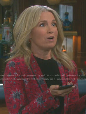 Jennifer’s red floral blazer on Days of our Lives