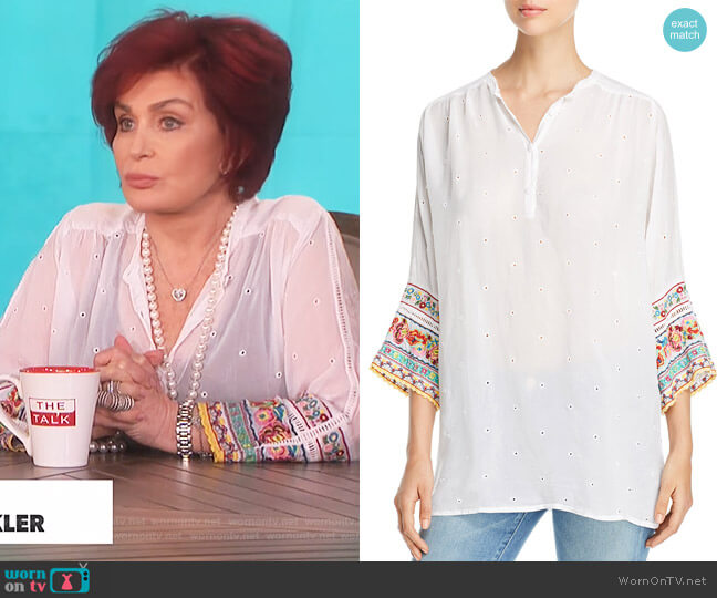 Johnny Was Embellished Tunic Top worn by Sharon Osbourne on The Talk