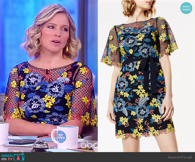 Karen Millen Laser-Cut Floral Dress worn by Sara Haines on The View
