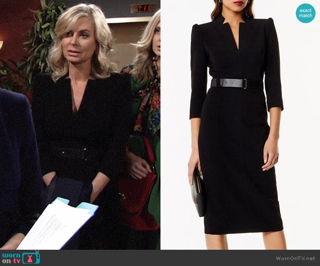 Karen Millen Leather Belt Pencil Dress worn by Ashley Abbott (Eileen Davidson) on The Young and the Restless
