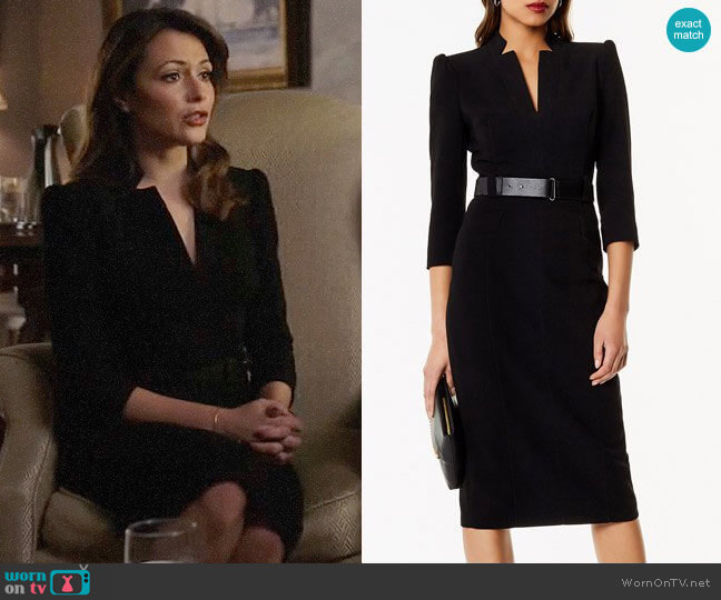 Karen Millen Leather Belt Pencil Dress worn by Emily Rhodes (Italia Ricci) on Designated Survivor