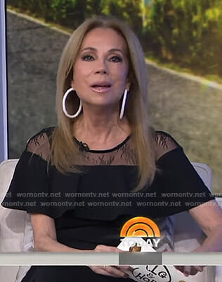 Kathie’s black lace detail jumpsuit on Today