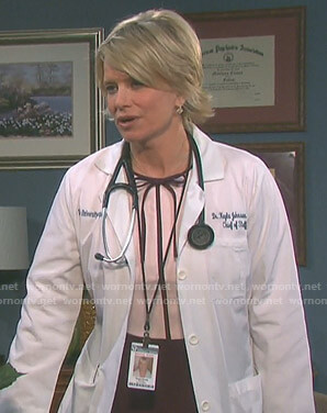 Kayla’s pink bow neck dress on Days of our Lives