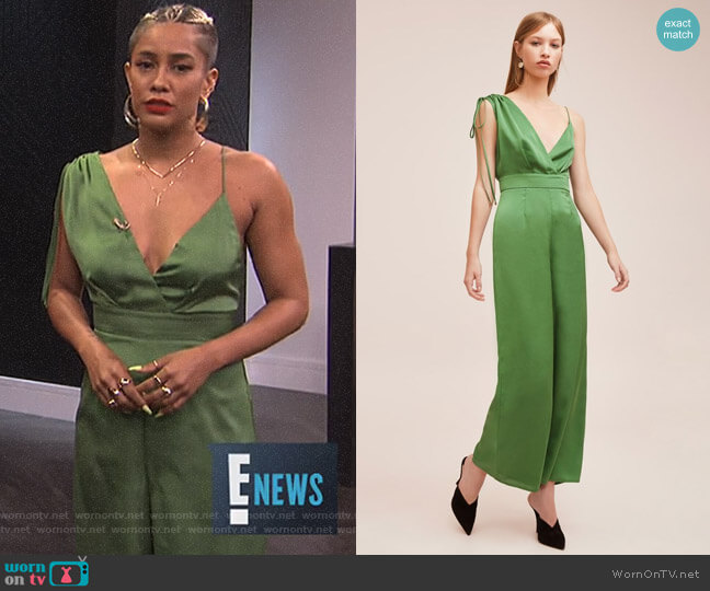 Keepsake Ive Got You Jumpsuit in Emerald Green worn by Sibley Scoles on E! News
