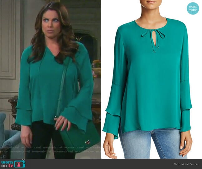 Kobi Halperin Marnie Bell Sleeve Silk Blouse worn by Chloe Lane (Nadia Bjorlin) on Days of our Lives