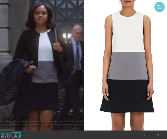 Lisa Perry Colorblocked Cotton-Blend Dress worn by Jasmine Gooden (Sharon Leal) on Instinct