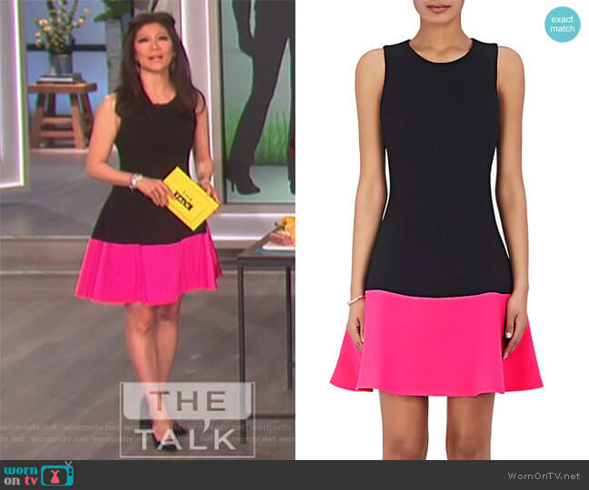 Lisa Perry Colorblocked Fit & Flare Dress worn by Julie Chen on The Talk