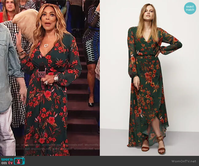 Long Tall Sally Floral Fixed Wrap Dress worn by Wendy Williams on The Wendy Williams Show