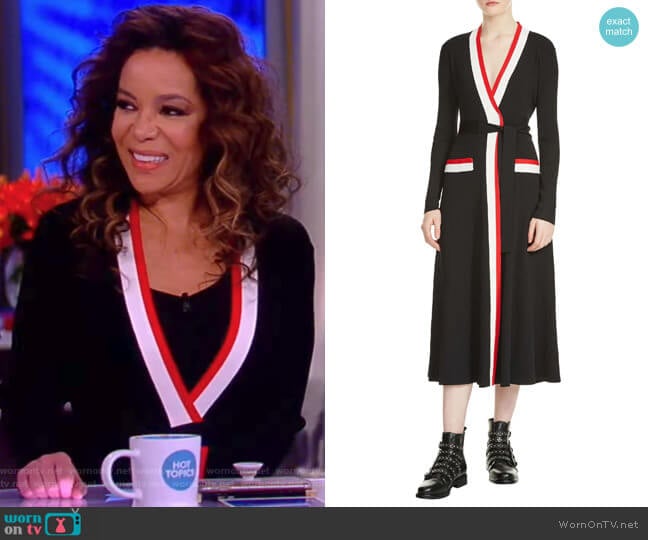 Maje Rosiana Wrap Midi Dress worn by Sunny Hostin on The View