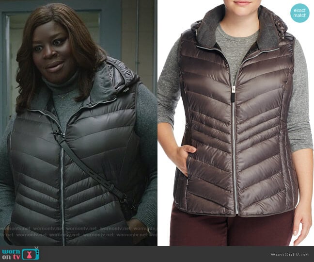Marc New York Plus Ruby Hooded Puffer Vest worn by Ruby Hill (Retta) on Good Girls